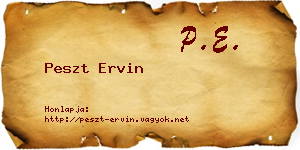 Peszt Ervin névjegykártya